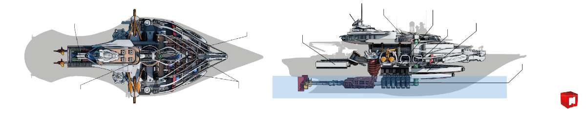 A Föld körüli utazást a legénység tagjai egy zéró kibocsátású kutatóhajóval teszik meg Concept art: Polgár Alex